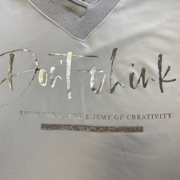 🤍WHITE SUEDE LIGHTWEIGHT “DON’T THINK...” - Picture 2 of 5